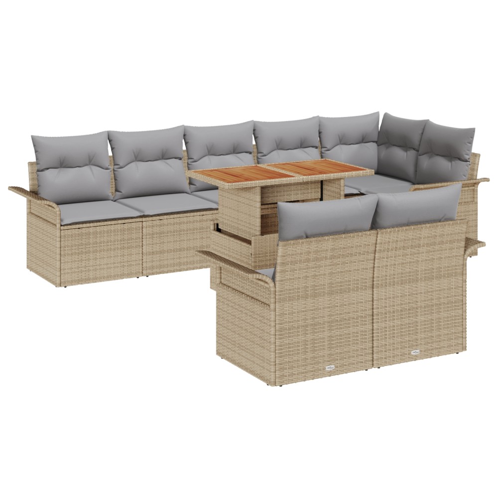 vidaXL Set de canapele pentru grădină 9 pcs bej și gri deschis