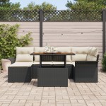 vidaXL Set de canapele pentru grădină cu pernă 7 pcs negru și crem vidaXL Set de canapele pentru grădină cu pernă 7 pcs negru și crem