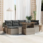 vidaXL Set de canapele pentru grădină cu pernă 7 pcs Gri vidaXL Set de canapele pentru grădină cu pernă 7 pcs Gri