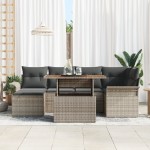 vidaXL Set de canapele pentru grădină cu pernă 7 pcs Gri vidaXL Set de canapele pentru grădină cu pernă 7 pcs Gri