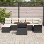 vidaXL Set de canapele pentru grădină cu pernă 8 pcs negru și crem