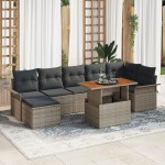 vidaXL Set de canapele pentru grădină cu pernă 8 pcs Gri