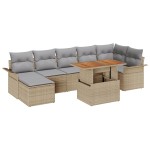vidaXL Set de canapele pentru grădină 8 pcs bej și gri deschis