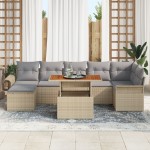 vidaXL Set de canapele pentru grădină 8 pcs bej și gri deschis
