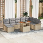 vidaXL Set de canapele pentru grădină 9 pcs bej și gri deschis