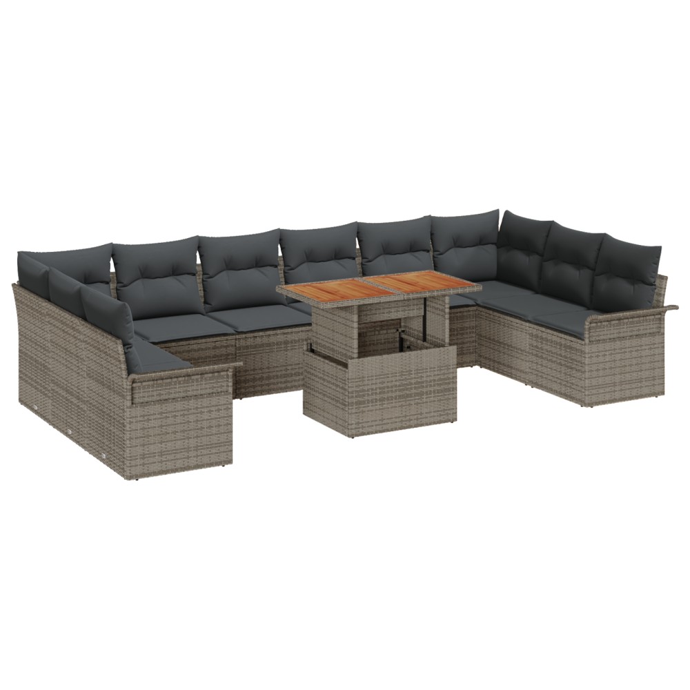 vidaXL Set de canapele pentru grădină 11 pcs Gri 100 x 55 x 73 cm