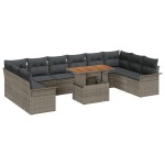 vidaXL Set de canapele pentru grădină 11 pcs Gri 100 x 55 x 73 cm