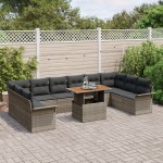 vidaXL Set de canapele pentru grădină 11 pcs Gri 100 x 55 x 73 cm