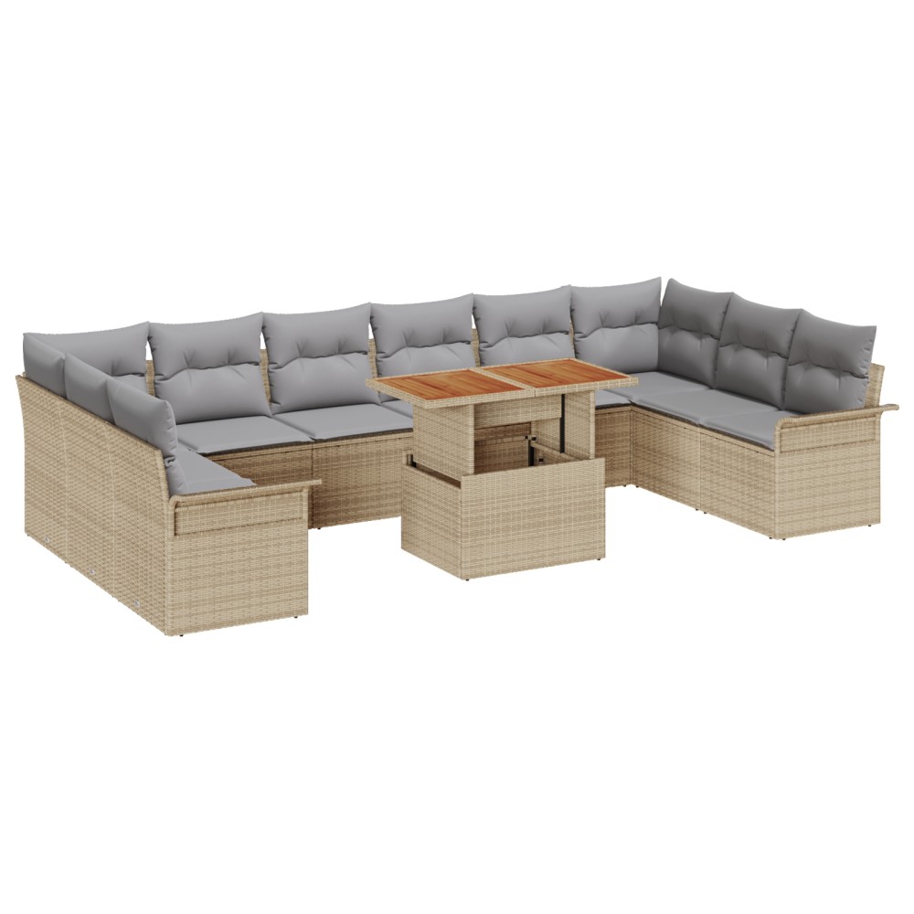 vidaXL Set de canapele pentru grădină Manual 11 pcs bej și gri deschis