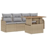 vidaXL Set de canapele pentru grădină Manual 5 pcs bej și gri deschis