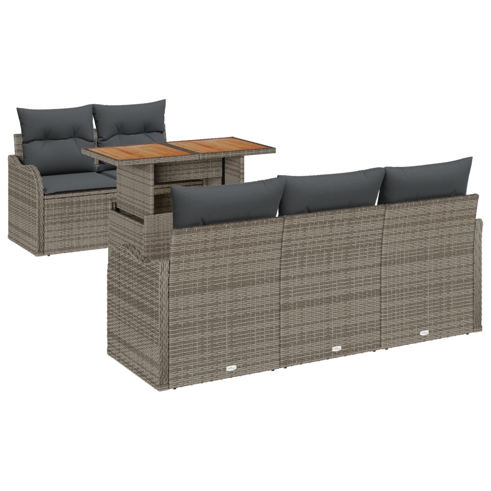 vidaXL Set de canapele pentru grădină 6 pcs Gri 100 x 55 x 73 cm