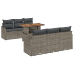 vidaXL Set de canapele pentru grădină 7 pcs Gri 100 x 55 x 73 cm