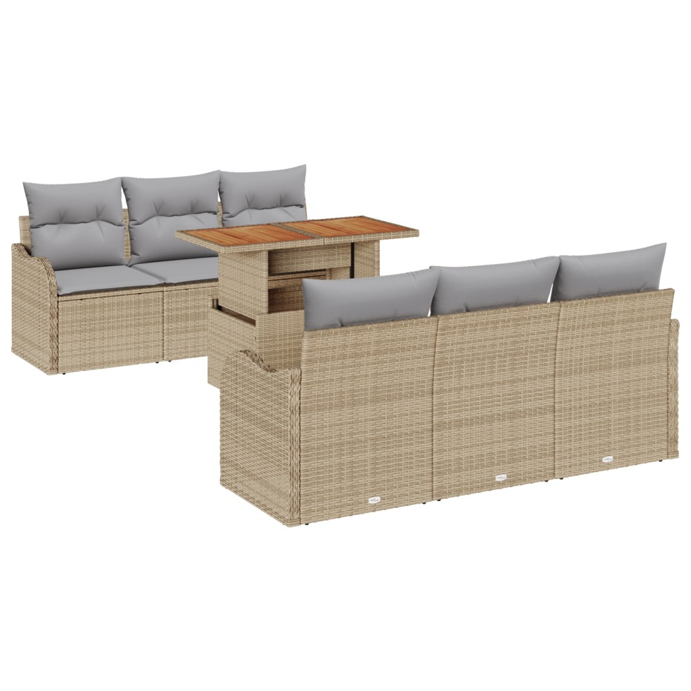 vidaXL Set de canapele pentru grădină Manual 7 pcs bej și gri deschis