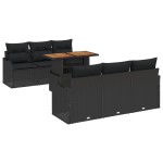 vidaXL Set de canapele pentru grădină 7 pcs Negru 100 x 55 x 73 cm vidaXL Set de canapele pentru grădină 7 pcs Negru 100 x 55 x 73 cm