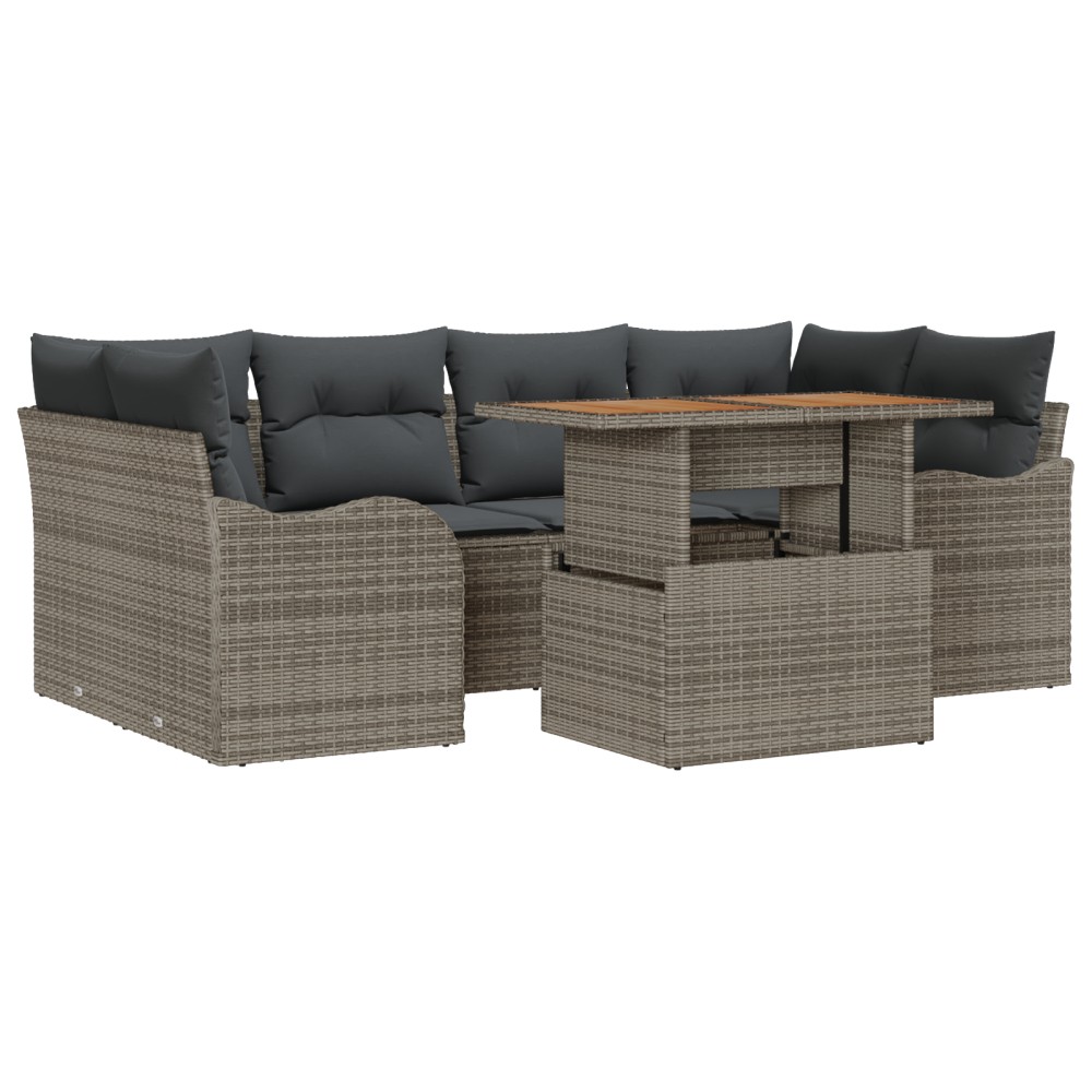 vidaXL Set de canapele pentru grădină 7 pcs Gri 100 x 55 x 73 cm