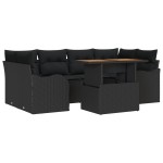 vidaXL Set de canapele pentru grădină 7 pcs Negru 100 x 55 x 73 cm vidaXL Set de canapele pentru grădină 7 pcs Negru 100 x 55 x 73 cm