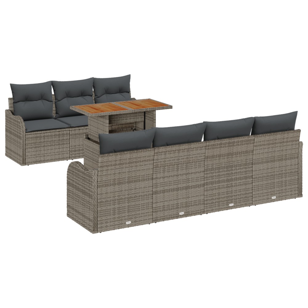 vidaXL Set de canapele pentru grădină 8 pcs Gri 100 x 55 x 73 cm