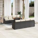 vidaXL Set de canapele pentru grădină cu pernă 7 pcs negru și crem vidaXL Set de canapele pentru grădină cu pernă 7 pcs negru și crem