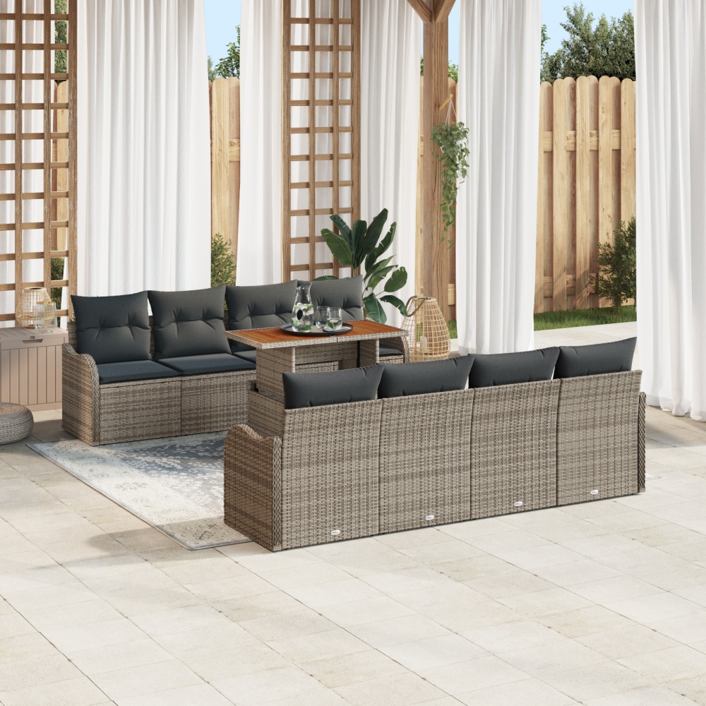 vidaXL Set de canapele pentru grădină 7 pcs Gri 100 x 55 x 73 cm