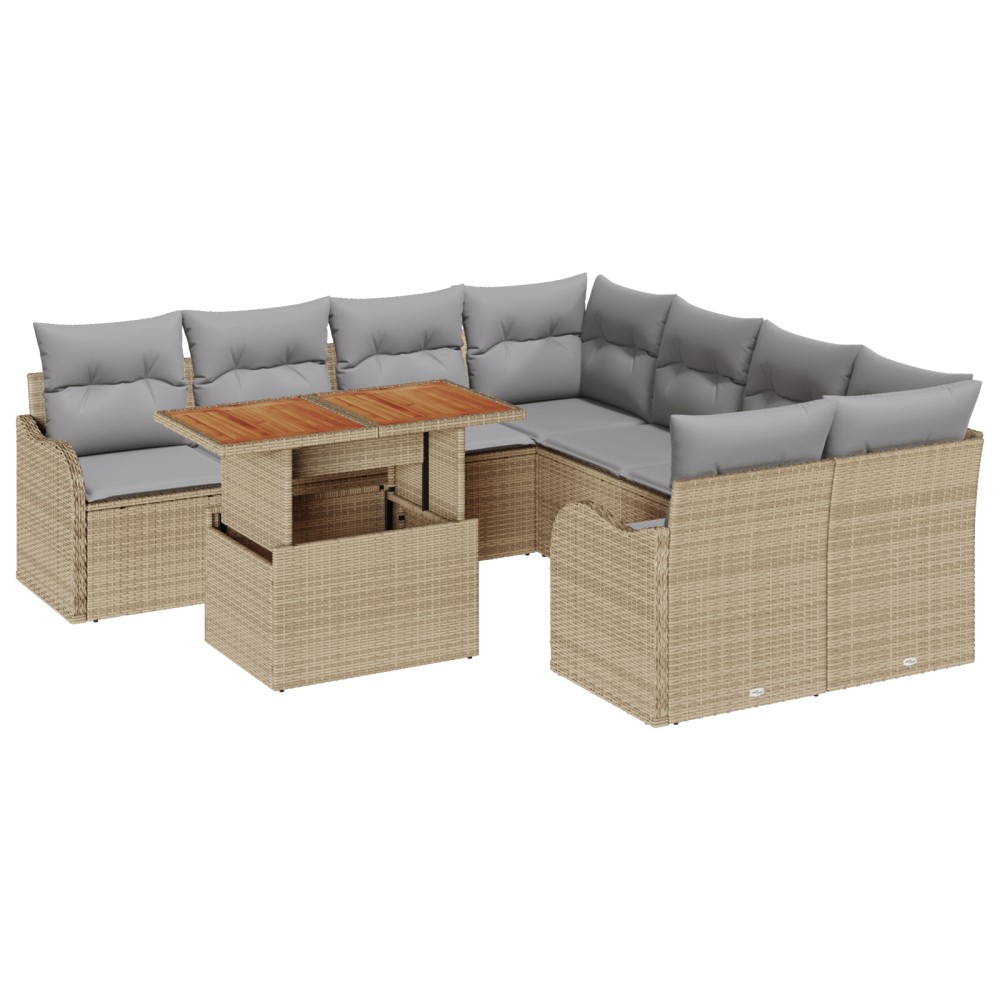 vidaXL Set de canapele pentru grădină Manual 7 pcs bej și gri deschis