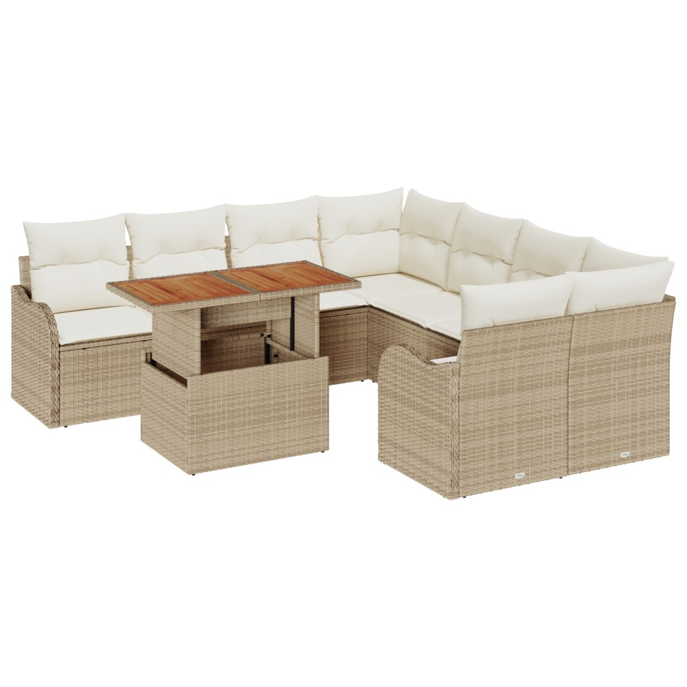 vidaXL Set de canapele pentru grădină cu pernă 7 pcs bej și crem
