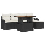 vidaXL Set de canapele pentru grădină cu pernă 6 pcs negru și crem vidaXL Set de canapele pentru grădină cu pernă 6 pcs negru și crem
