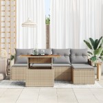 vidaXL Set de canapele pentru grădină 6 pcs bej și gri deschis