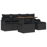 vidaXL Set de canapele pentru grădină cu pernă 6 pcs Negru vidaXL Set de canapele pentru grădină cu pernă 6 pcs Negru