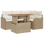 vidaXL Set de canapele pentru grădină cu pernă 5 pcs bej și crem vidaXL Set de canapele pentru grădină cu pernă 5 pcs bej și crem