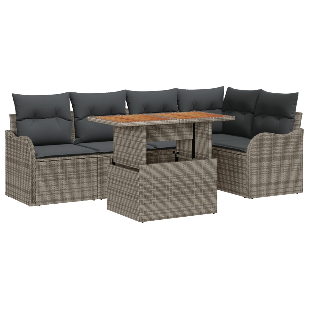 vidaXL Set de canapele pentru grădină 6 pcs Gri 100 x 55 x 73 cm