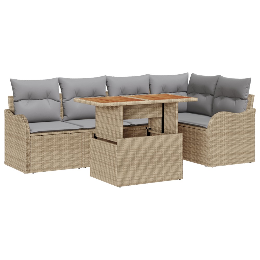 vidaXL Set de canapele pentru grădină Manual 6 pcs bej și gri deschis