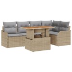 vidaXL Set de canapele pentru grădină Manual 6 pcs bej și gri deschis