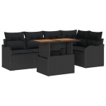 vidaXL Set de canapele pentru grădină 6 pcs Negru 100 x 55 x 73 cm