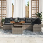 vidaXL Set de canapele pentru grădină 7 pcs Gri 100 x 55 x 73 cm