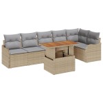 vidaXL Set de canapele pentru grădină Manual 7 pcs bej și gri deschis