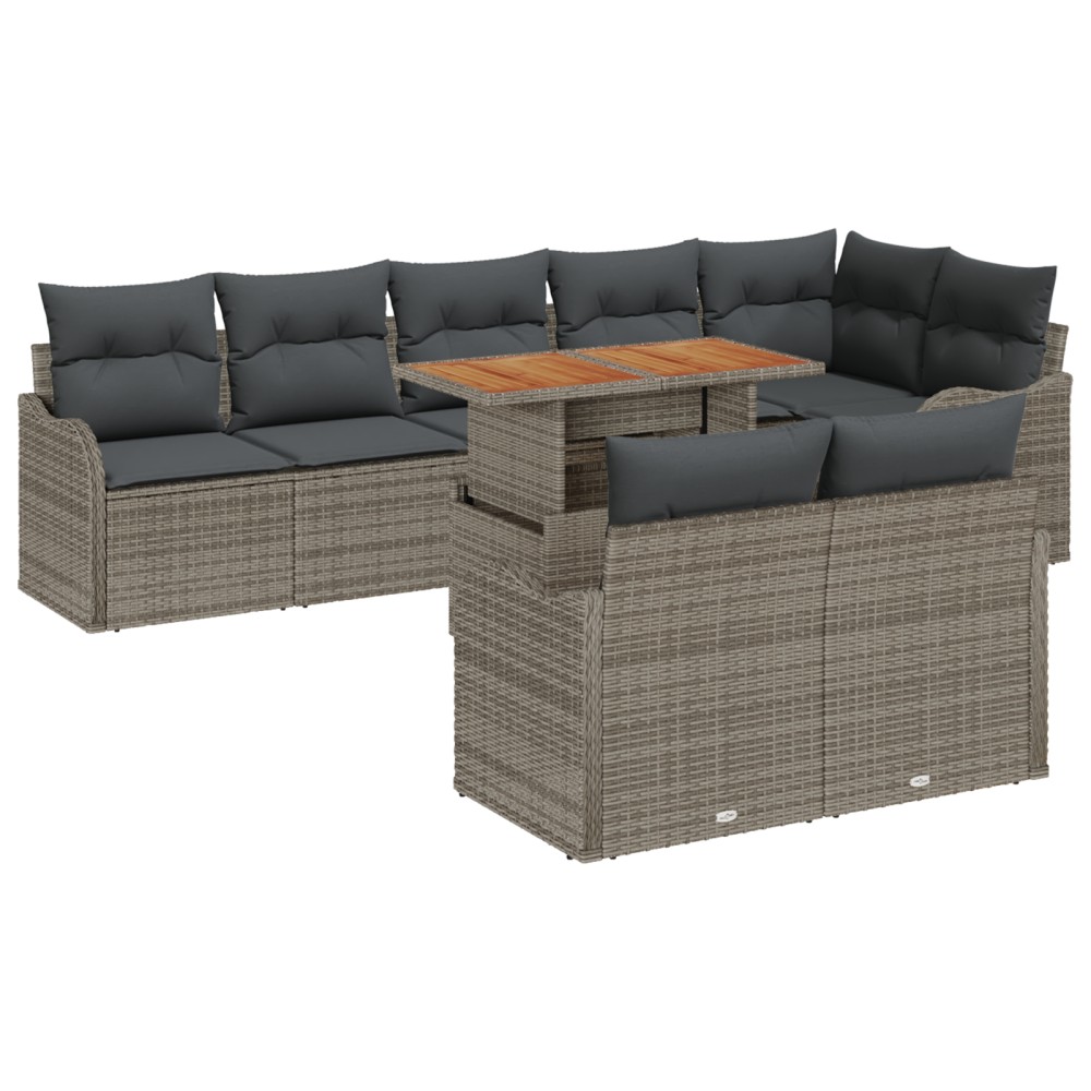 vidaXL Set de canapele pentru grădină 9 pcs Gri 100 x 55 x 73 cm