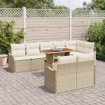 vidaXL Set de canapele pentru grădină cu pernă 9 pcs bej și crem