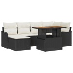vidaXL Set de canapele pentru grădină cu pernă 7 pcs negru și crem vidaXL Set de canapele pentru grădină cu pernă 7 pcs negru și crem
