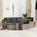vidaXL Set de canapele pentru grădină cu pernă 7 pcs Gri vidaXL Set de canapele pentru grădină cu pernă 7 pcs Gri