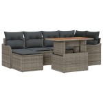 vidaXL Set de canapele pentru grădină cu pernă 7 pcs Gri vidaXL Set de canapele pentru grădină cu pernă 7 pcs Gri