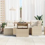 vidaXL Set de canapele pentru grădină cu pernă 7 pcs bej și crem vidaXL Set de canapele pentru grădină cu pernă 7 pcs bej și crem