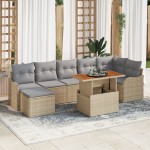 vidaXL Set de canapele pentru grădină 8 pcs bej și gri deschis