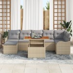 vidaXL Set de canapele pentru grădină 8 pcs bej și gri deschis