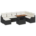 vidaXL Set de canapele pentru grădină cu pernă 9 pcs negru și crem vidaXL Set de canapele pentru grădină cu pernă 9 pcs negru și crem