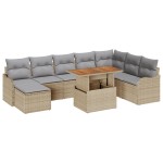 vidaXL Set de canapele pentru grădină 9 pcs bej și gri deschis
