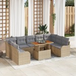 vidaXL Set de canapele pentru grădină 10 pcs bej și gri deschis vidaXL Set de canapele pentru grădină 10 pcs bej și gri deschis