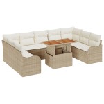 vidaXL Set de canapele pentru grădină cu pernă 10 pcs bej și crem