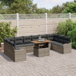vidaXL Set de canapele pentru grădină 11 pcs Gri 100 x 55 x 73 cm