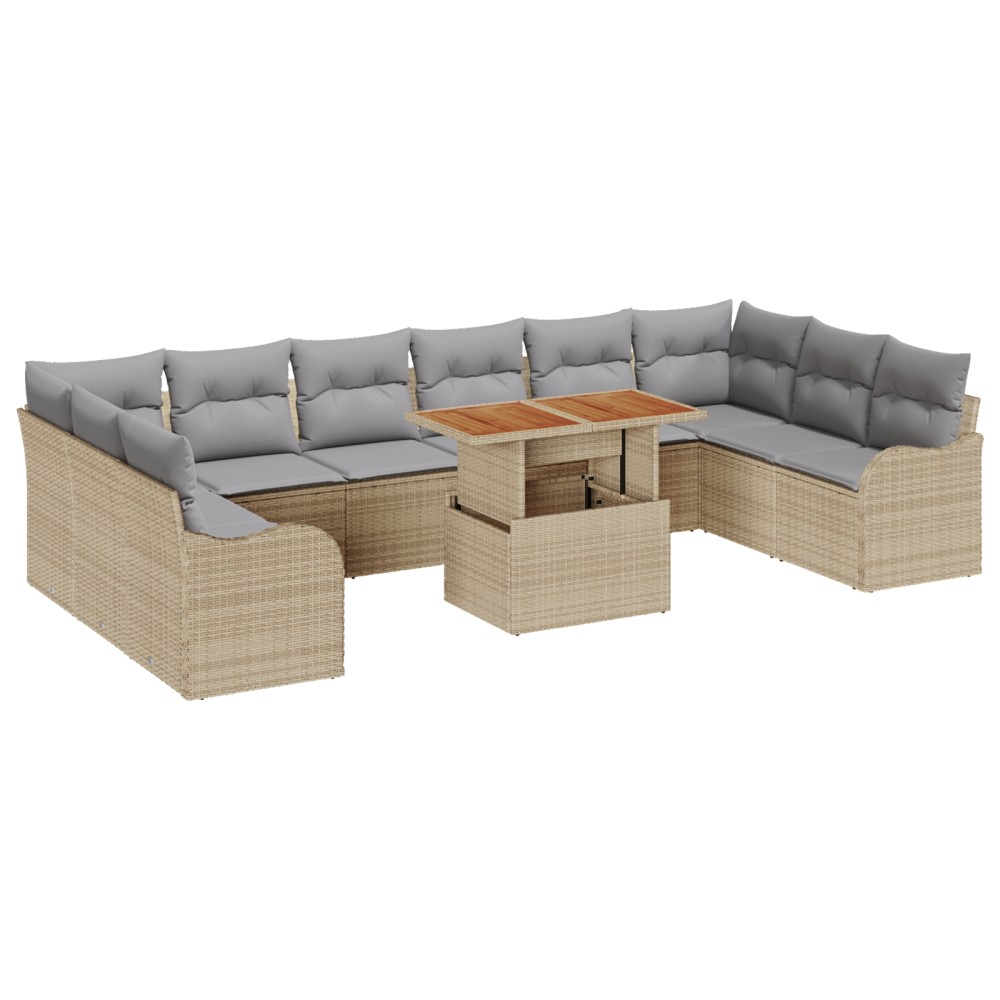 vidaXL Set de canapele pentru grădină Manual 11 pcs bej și gri deschis