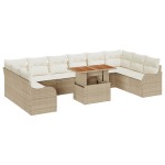 vidaXL Set de canapele pentru grădină cu pernă 11 pcs bej și crem